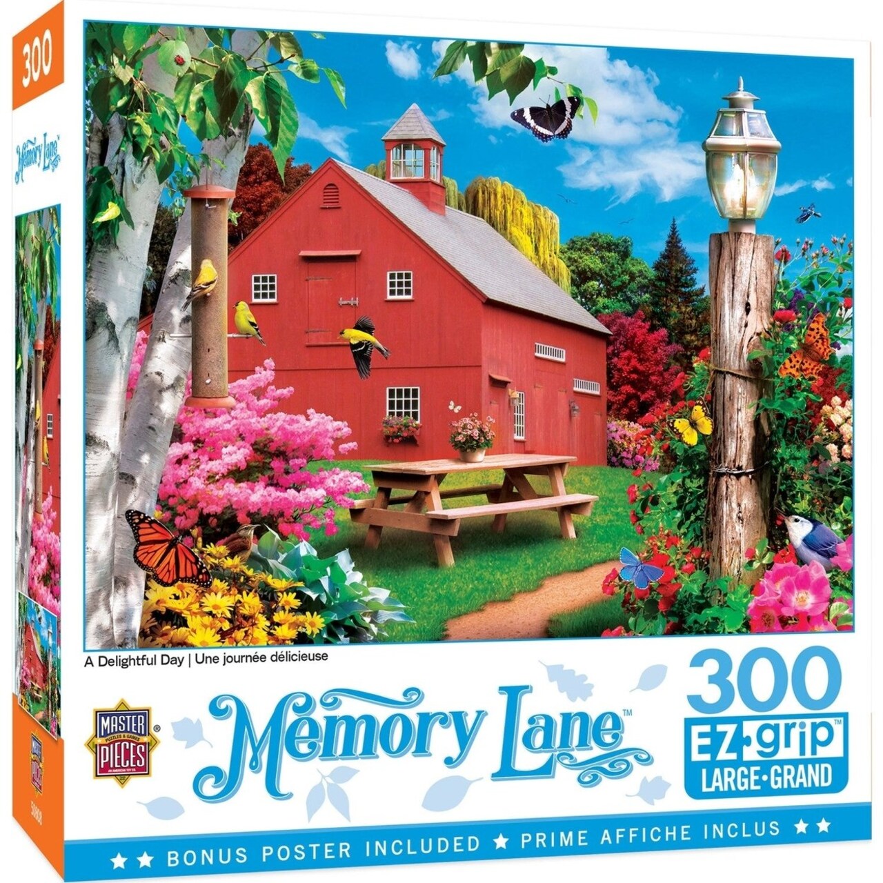 Masterpieces Memory Lane 300 Piece Ez Grip Jigsaw Puzzle Summer Picnic Scene